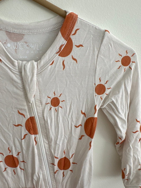 Bamboo PJ | White Sun Pattern | 3-6M