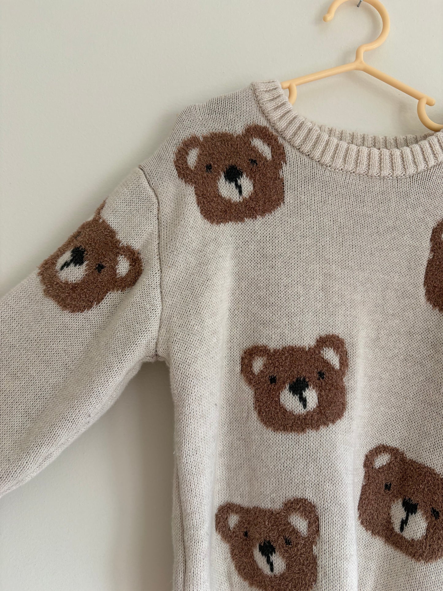 Knit Sweater | Beige Bears Print | 4T