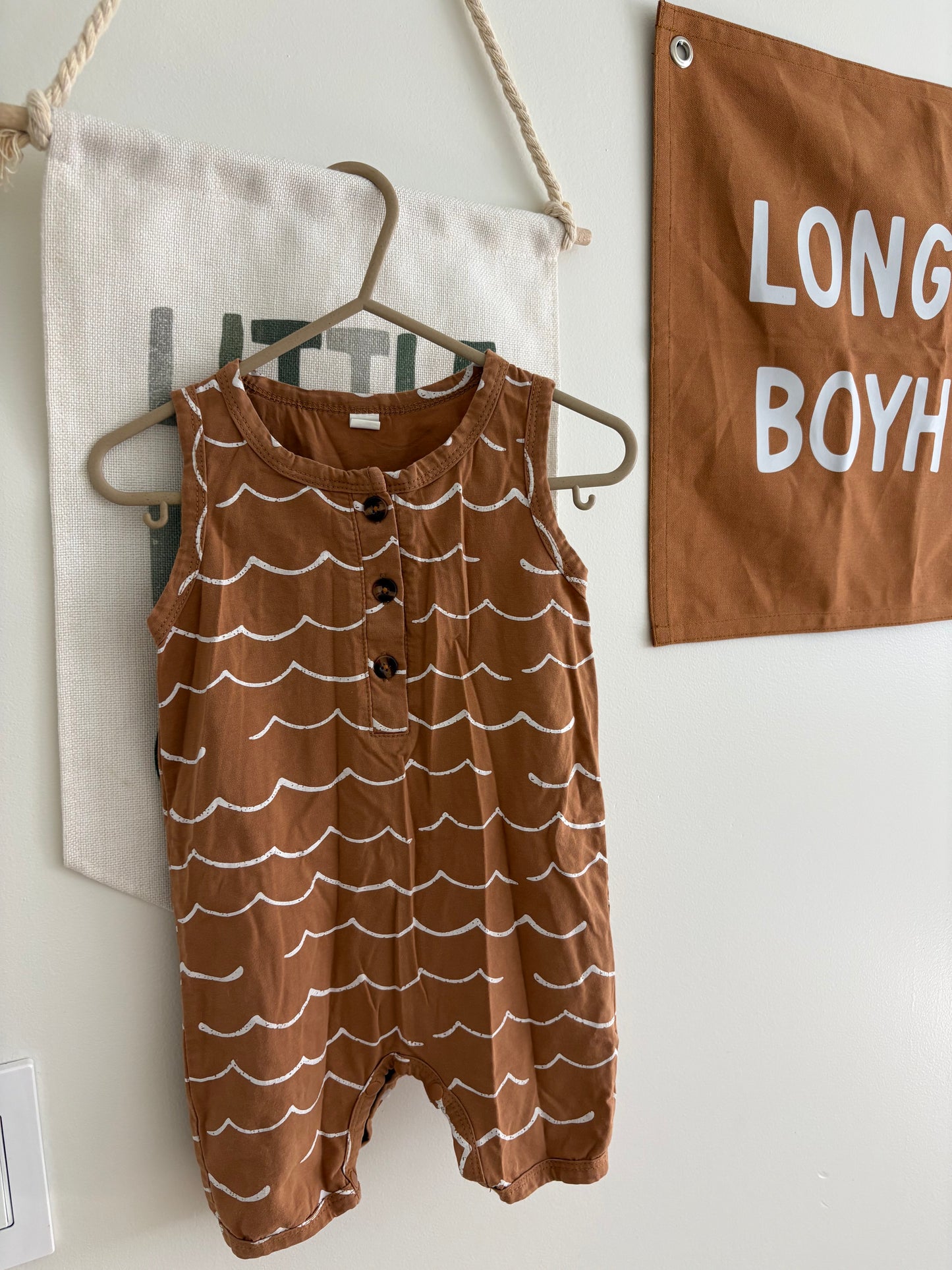 Romper | Tan Waves | 9-12M