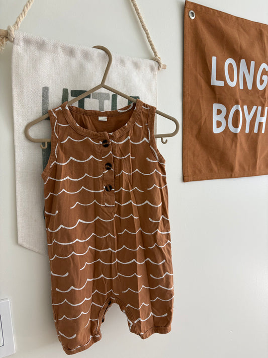 Romper | Tan Waves | 9-12M