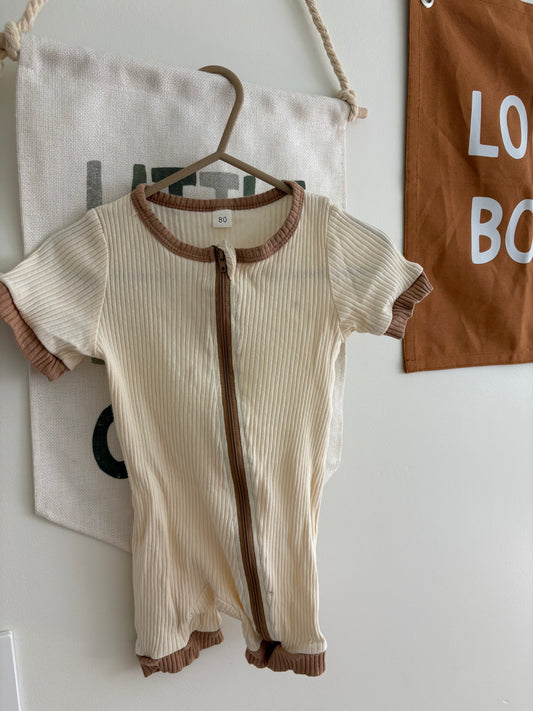 Romper | Beige Tan | 9-12M