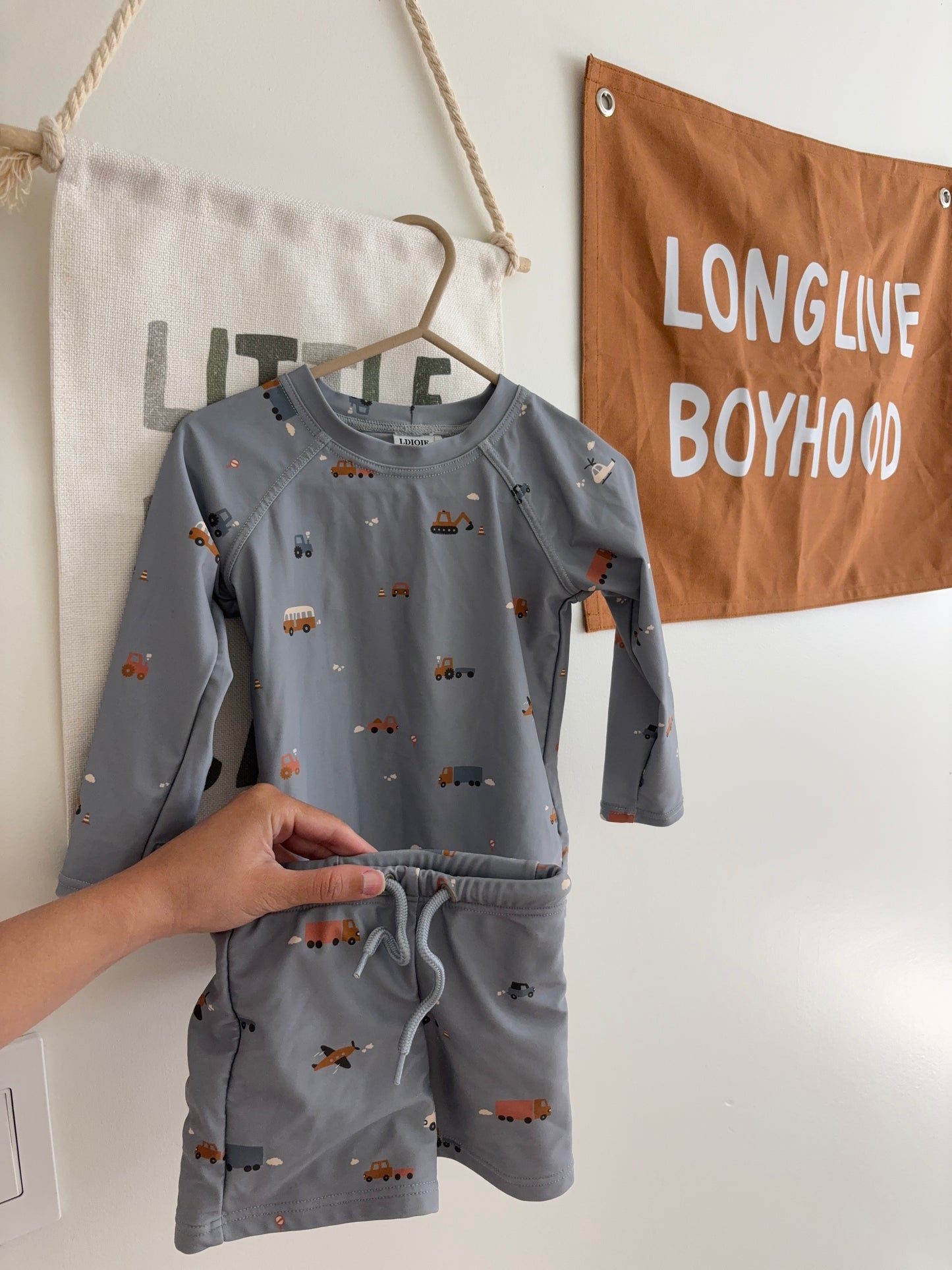 Top + Bottom Swimsuit Set | Vehicles | 18-24M