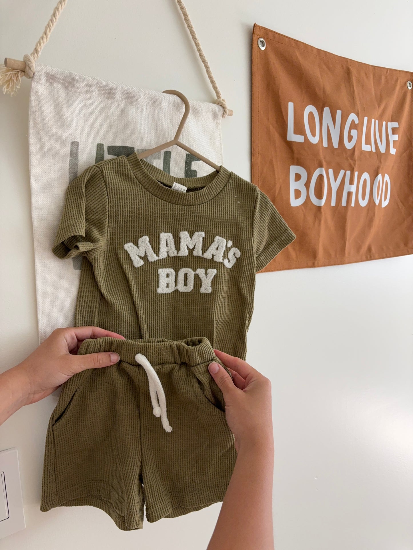 Top + Bottom Set | Green Mama's Boy | 12-18M