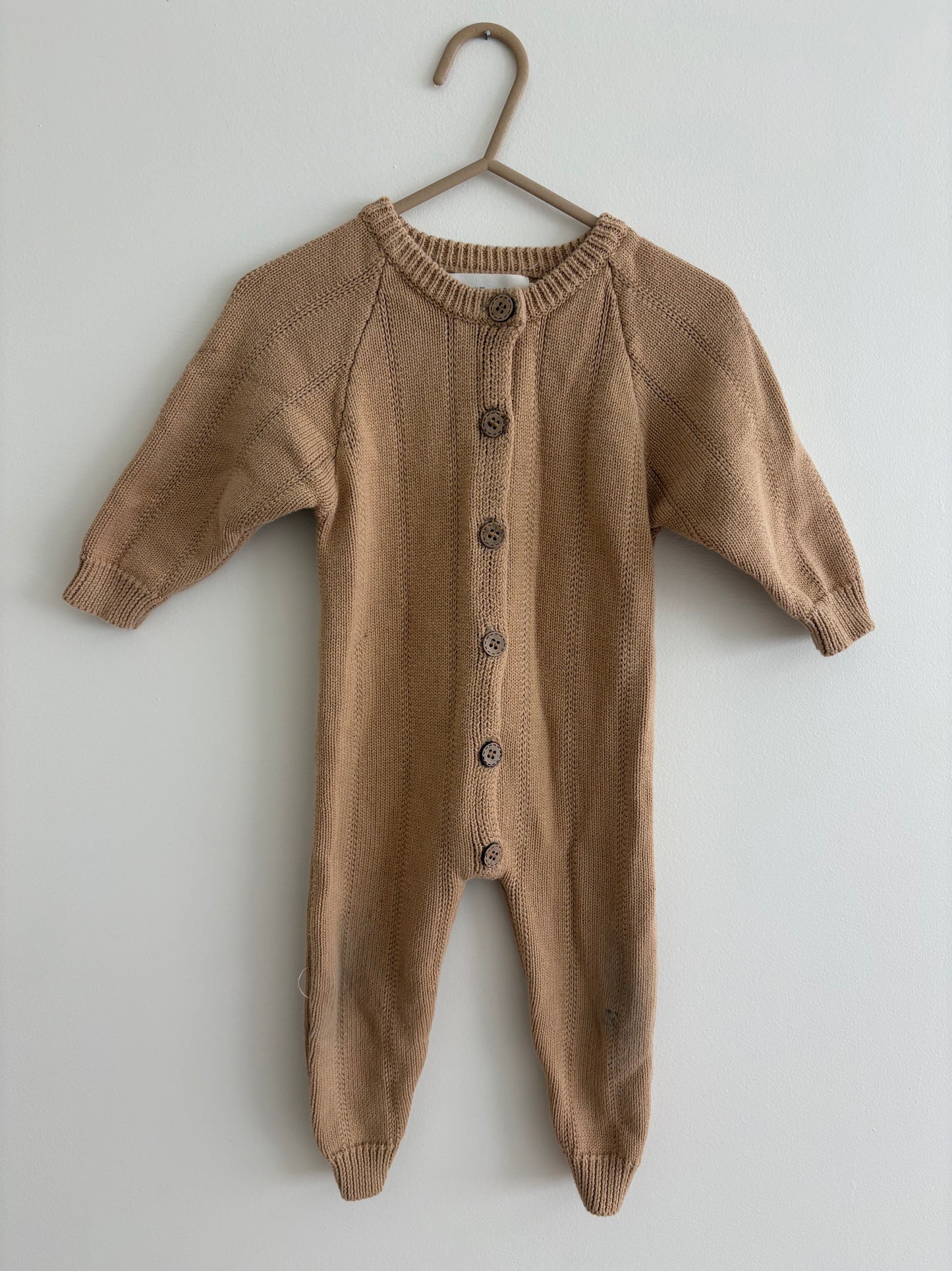 Knit Romper | Tan | 18-24M