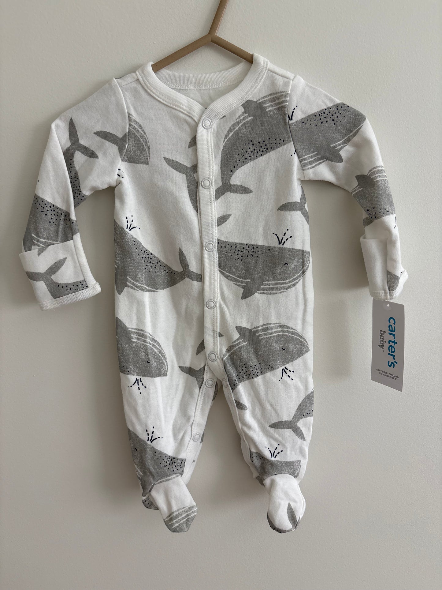Cotton PJ | Grey Whales | Newborn | NEW