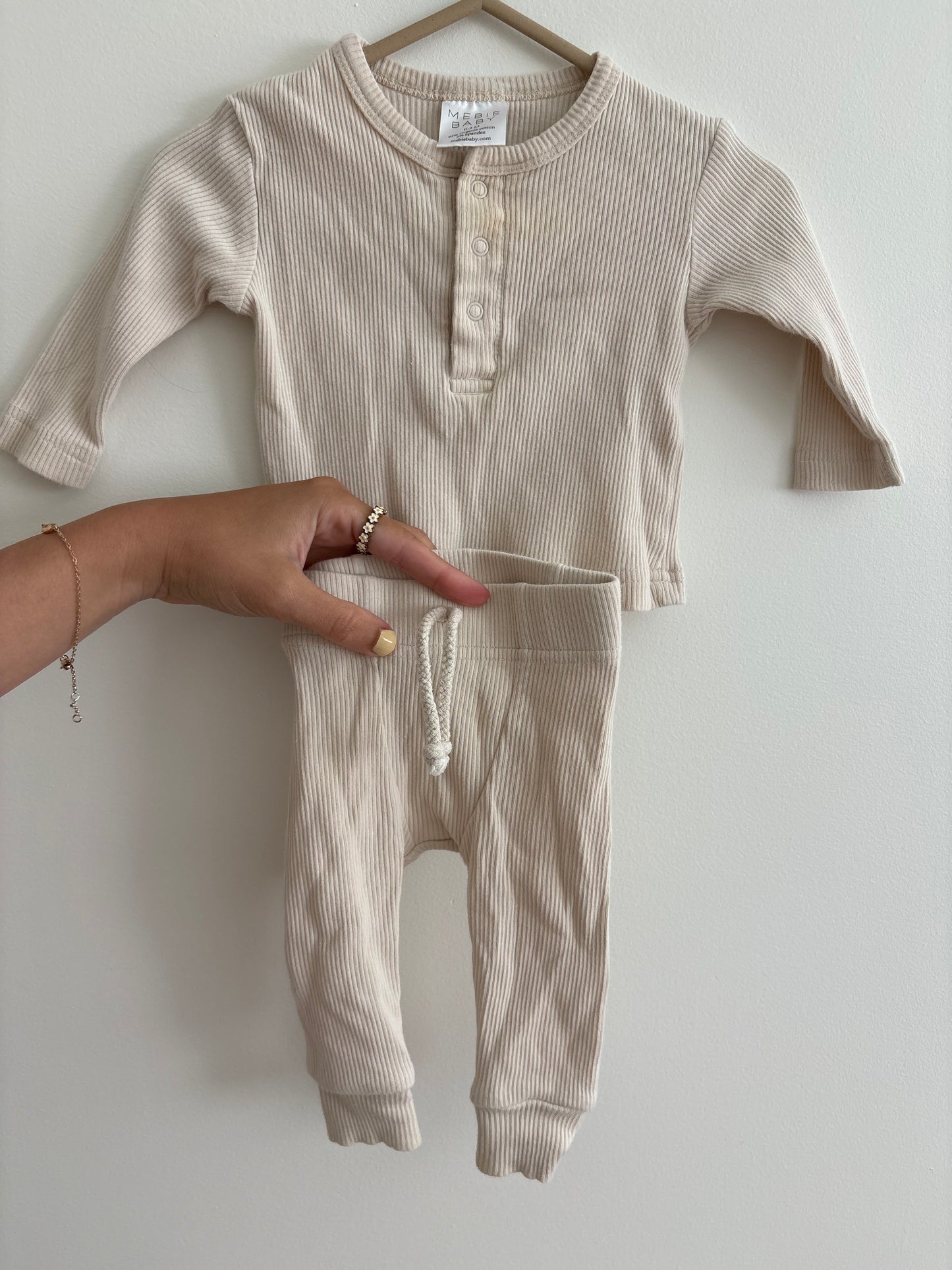 Top  Pants Set | Beige Stone | 0-3M