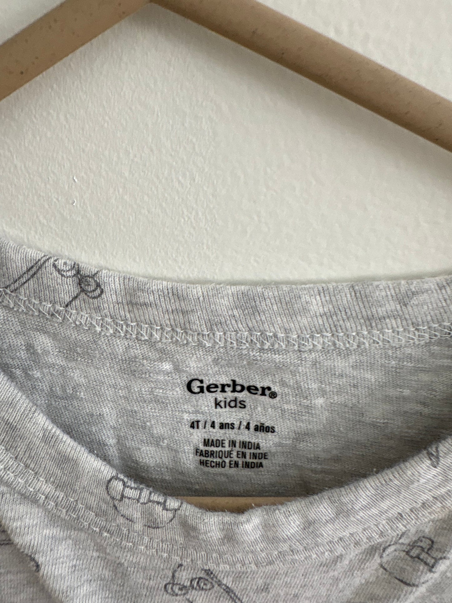 Top + Bottom Set | Skateboard Print Grey | 4T