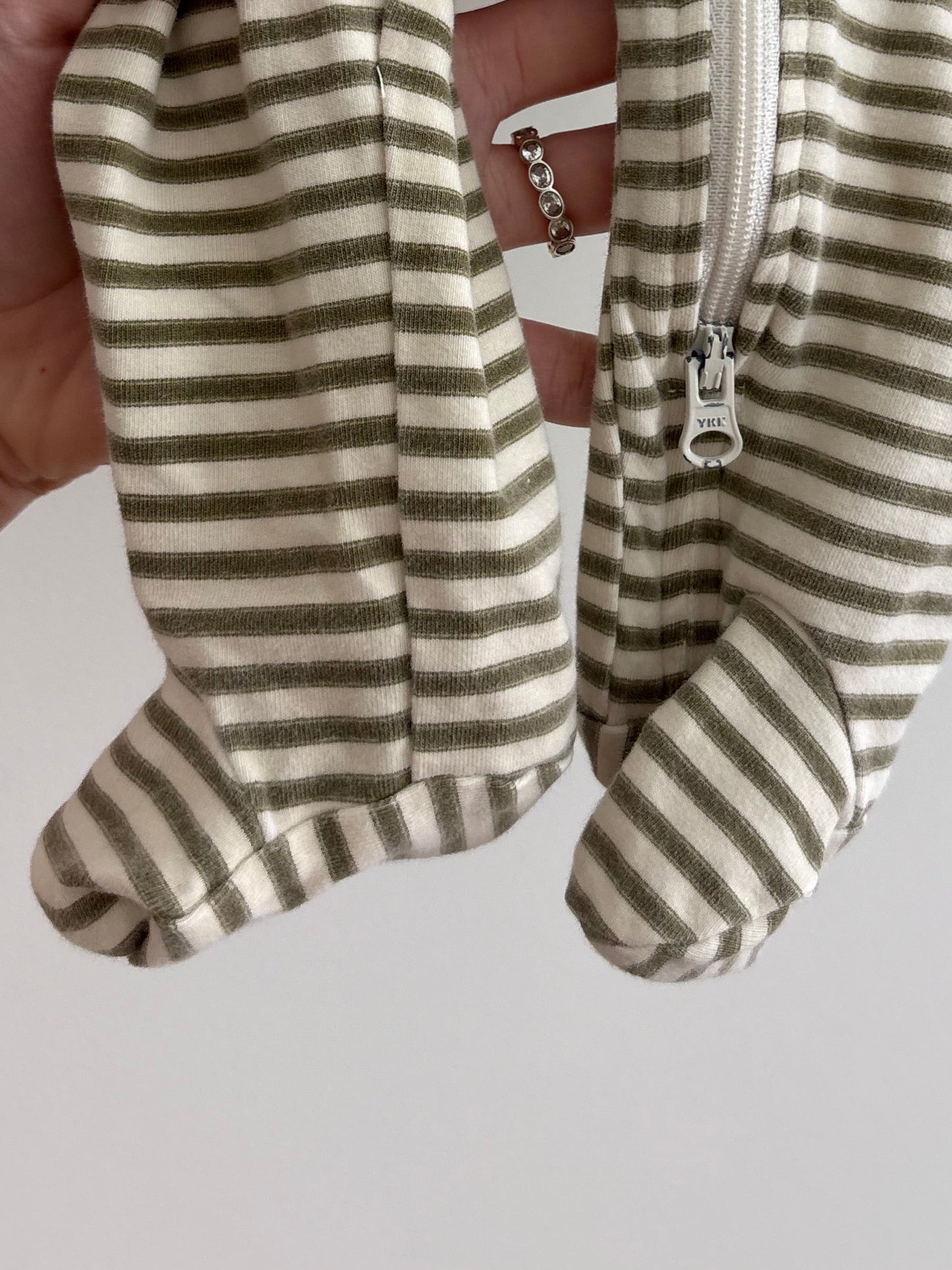 Cotton PJ | Green Stripes | 0-3M