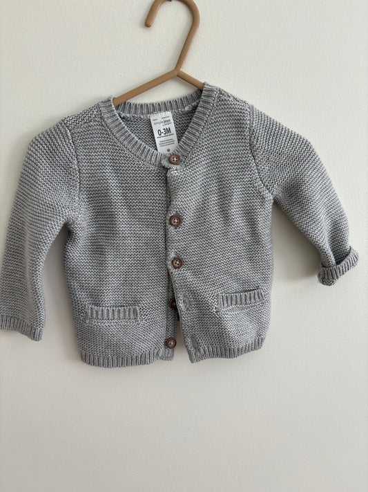 Knit Sweater | Grey | 0-3M