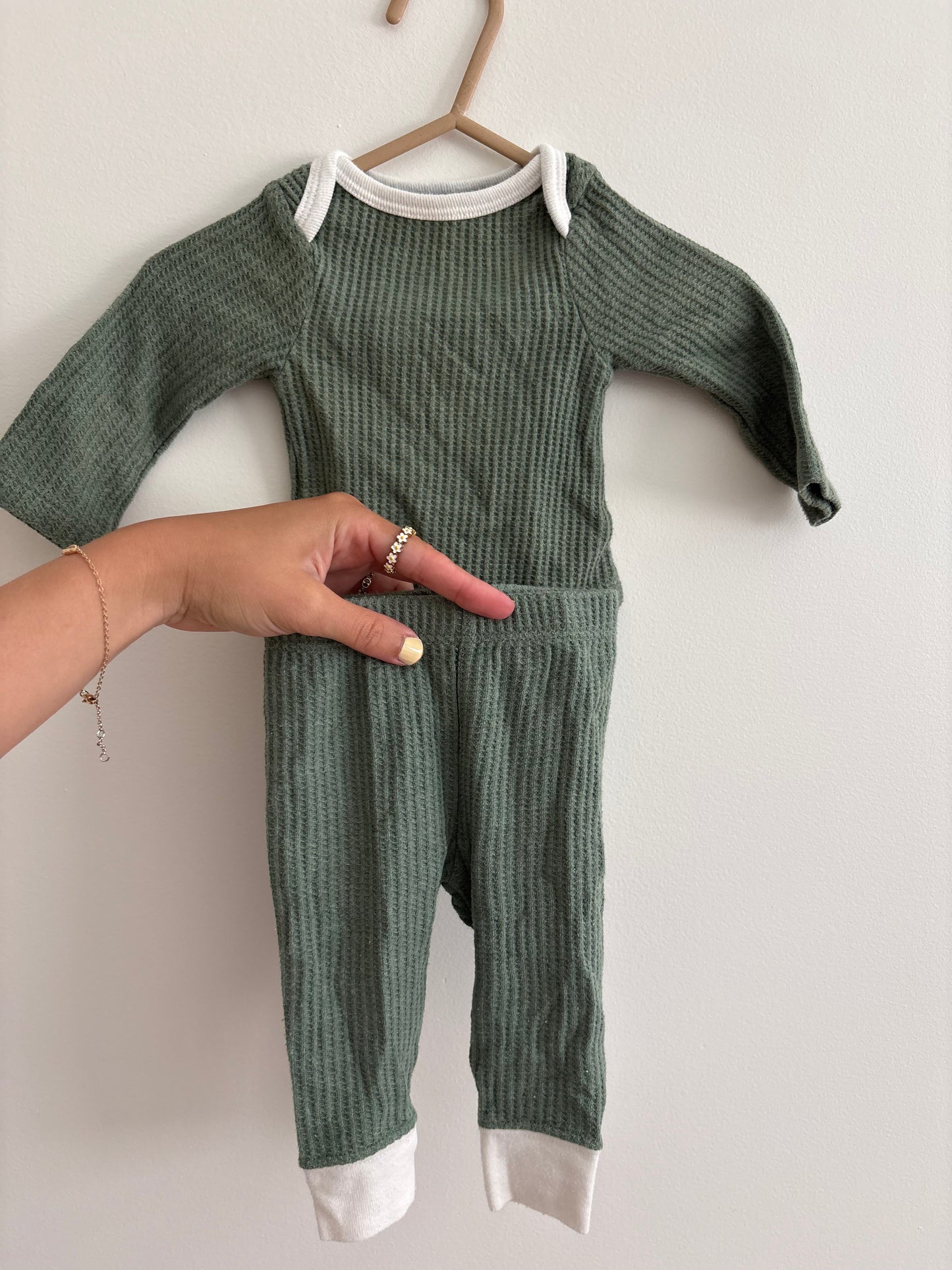 Top + Pants Set | Olive Green | Newborn