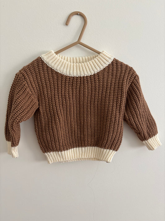 Knit Sweater | Brown Beige | 0-6M