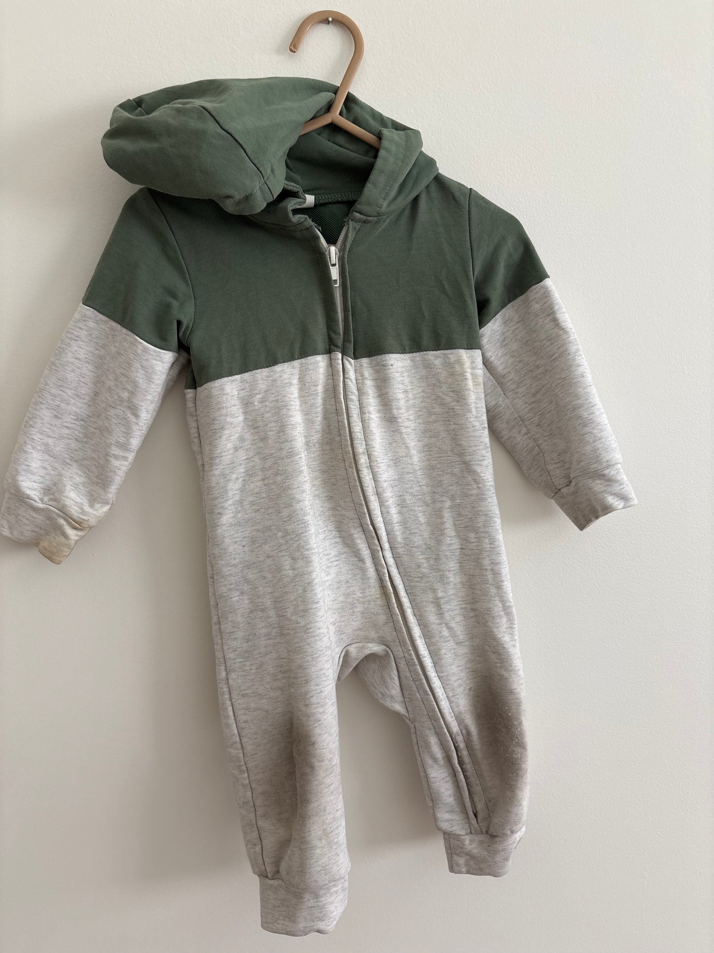Romper Hoodie | Grey Green | 18-24M