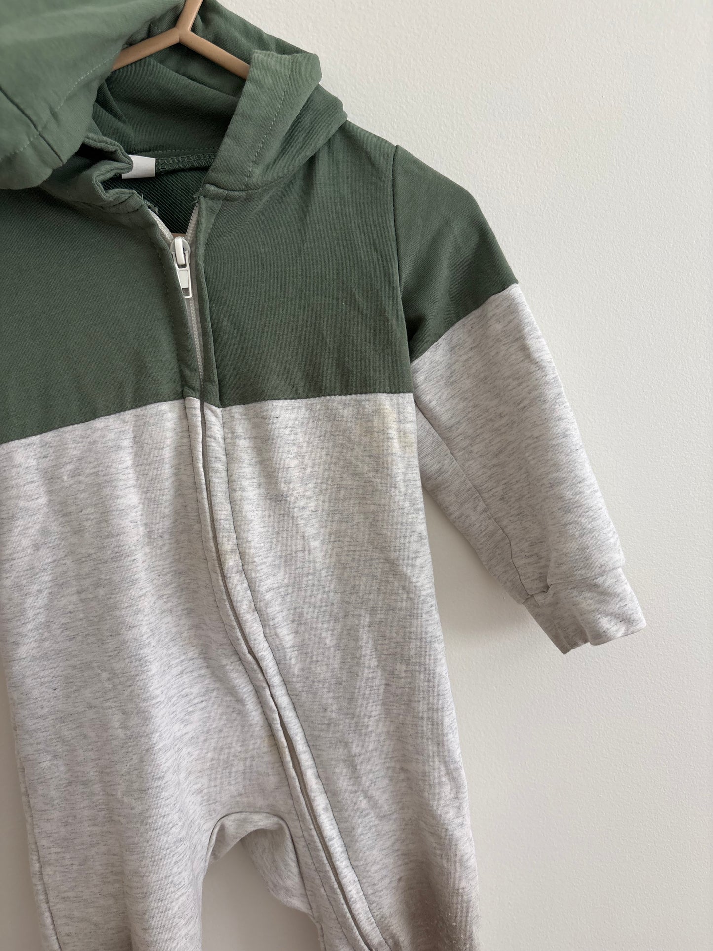Romper Hoodie | Grey Green | 18-24M