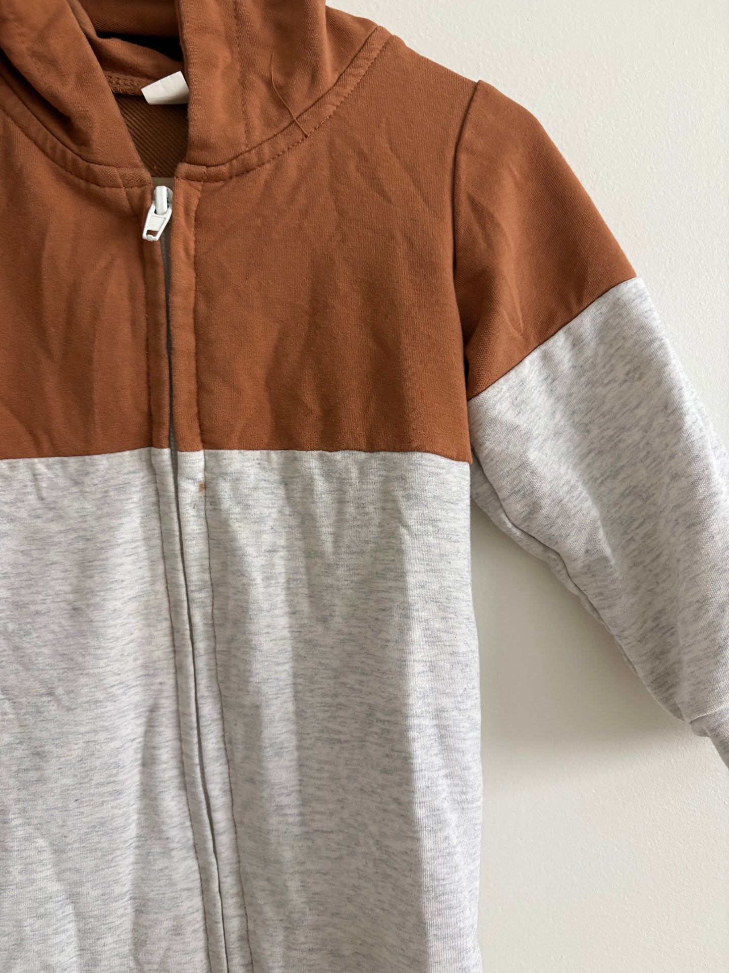 Romper Hoodie | Grey Tan | 18-24M