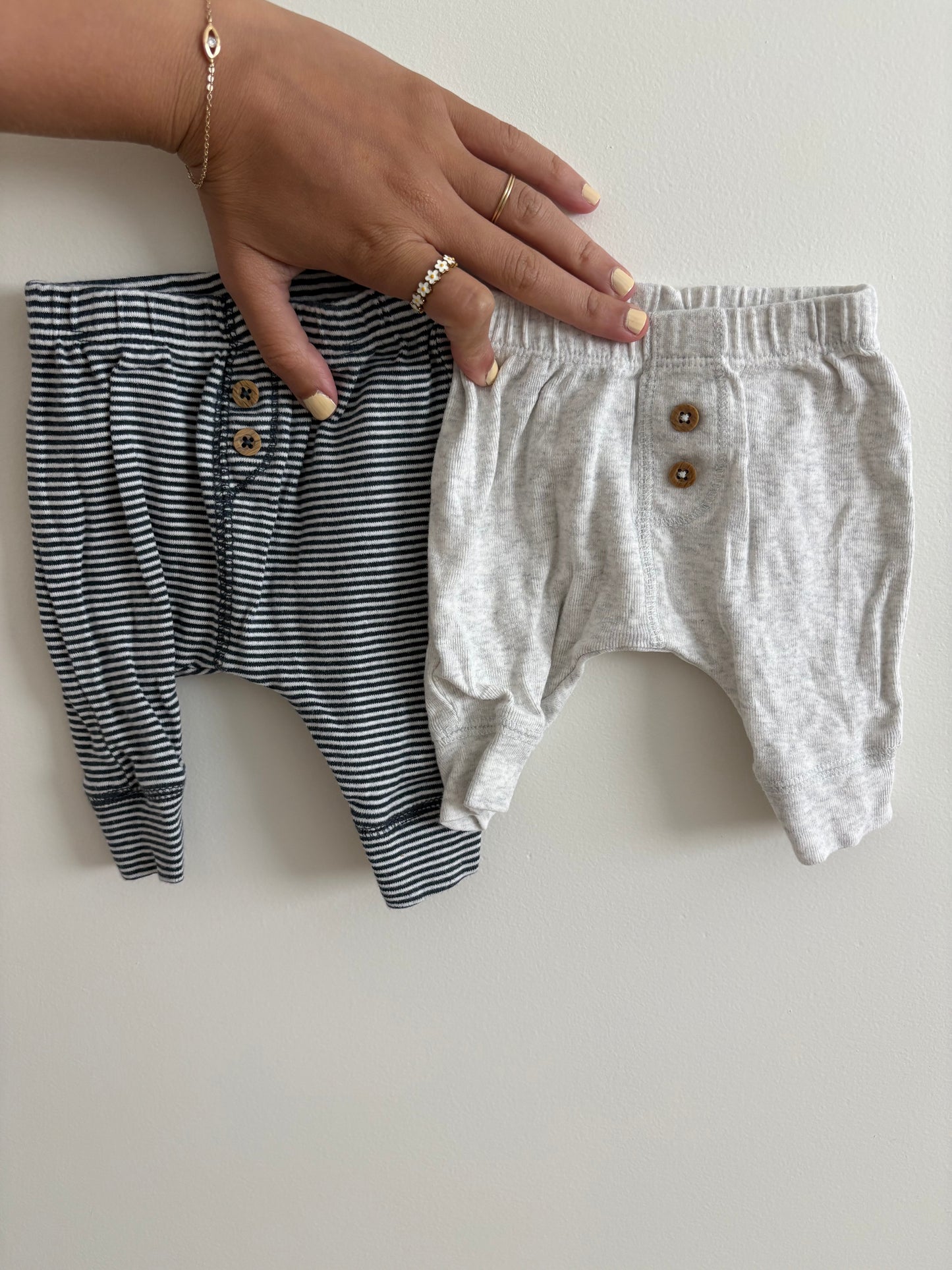 Pants | 2-Pack | Blue Striped Grey | Newborn