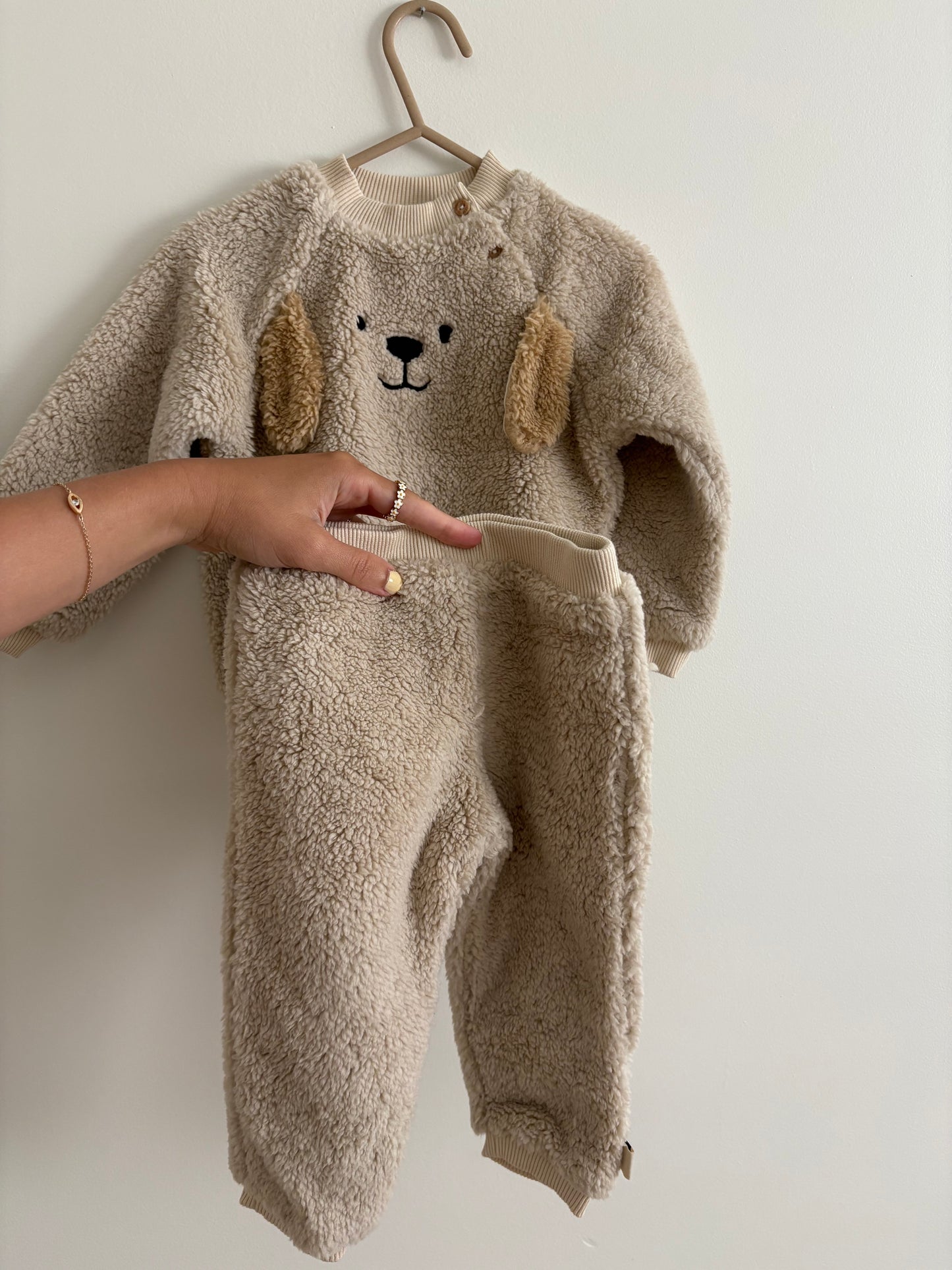 Sweater + Pants Set | Beige Tan Doggy | 18-24M