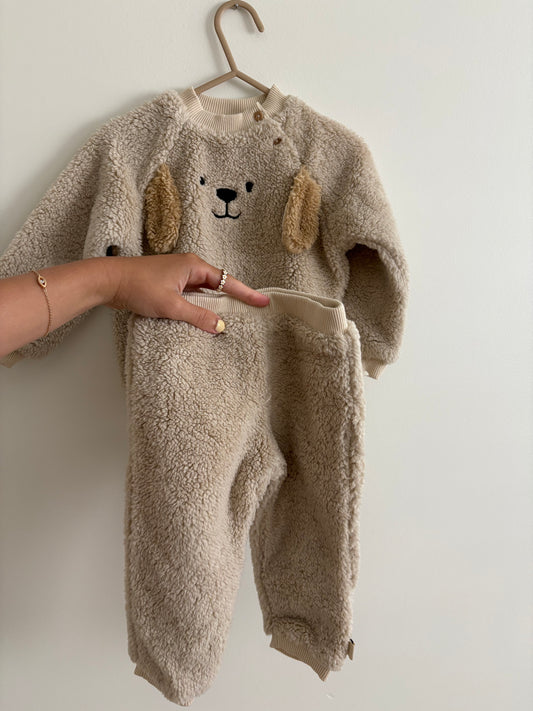 Sweater + Pants Set | Beige Tan Doggy | 18-24M