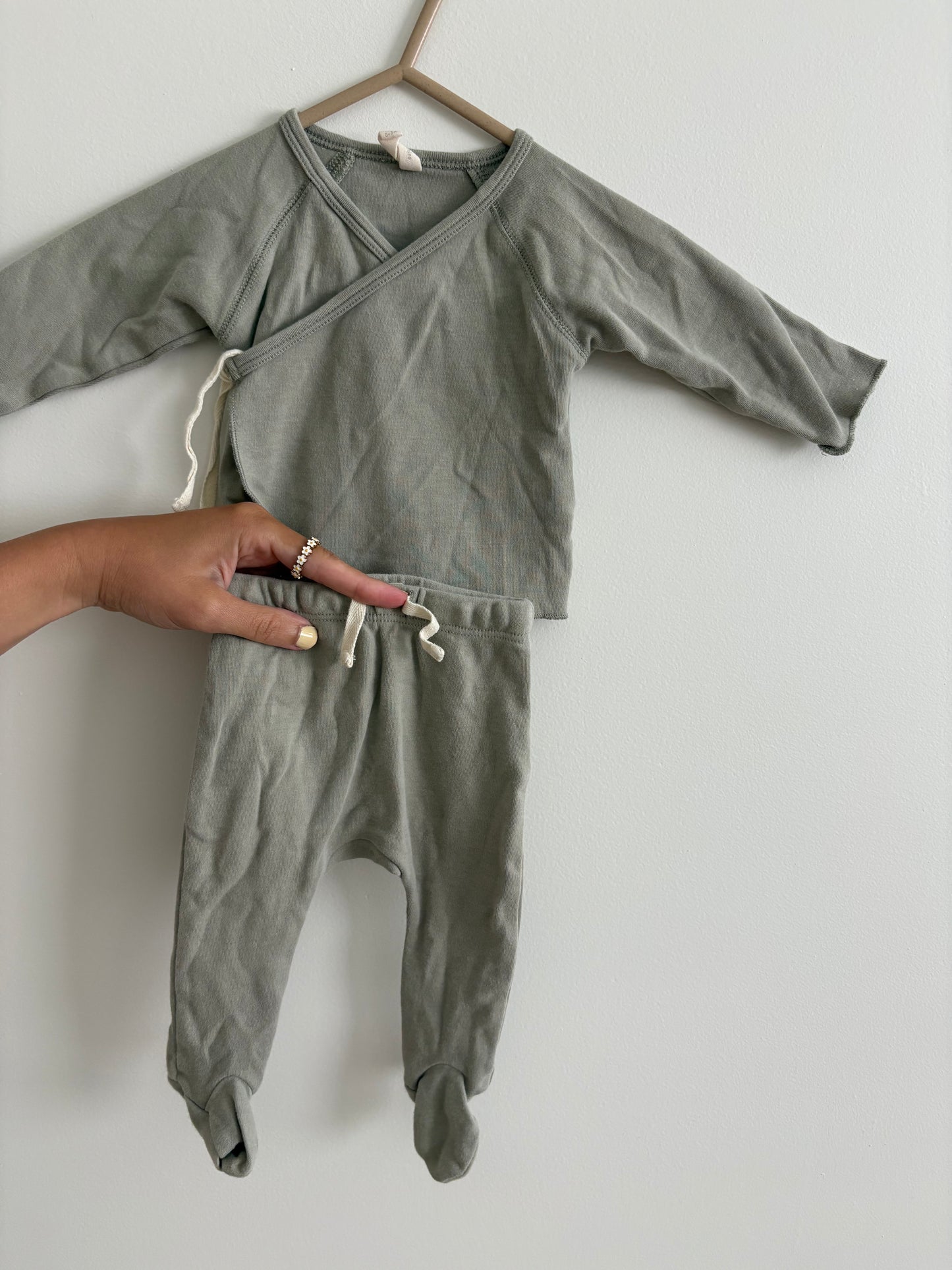Top + Pants Set | Army Green | Newborn