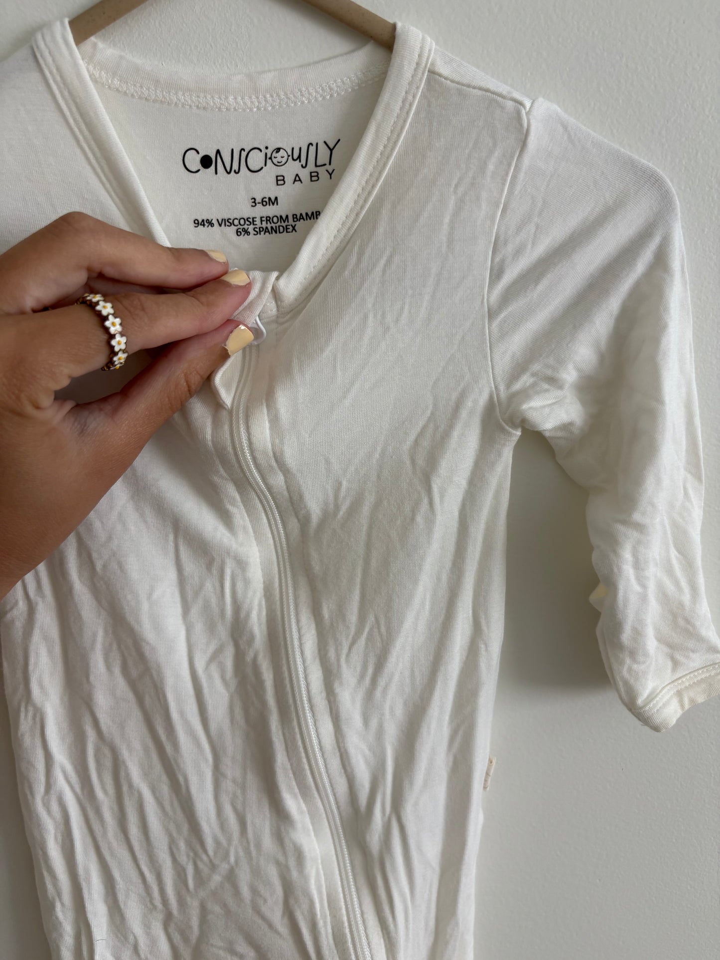 Bamboo PJ | White | 3-6M
