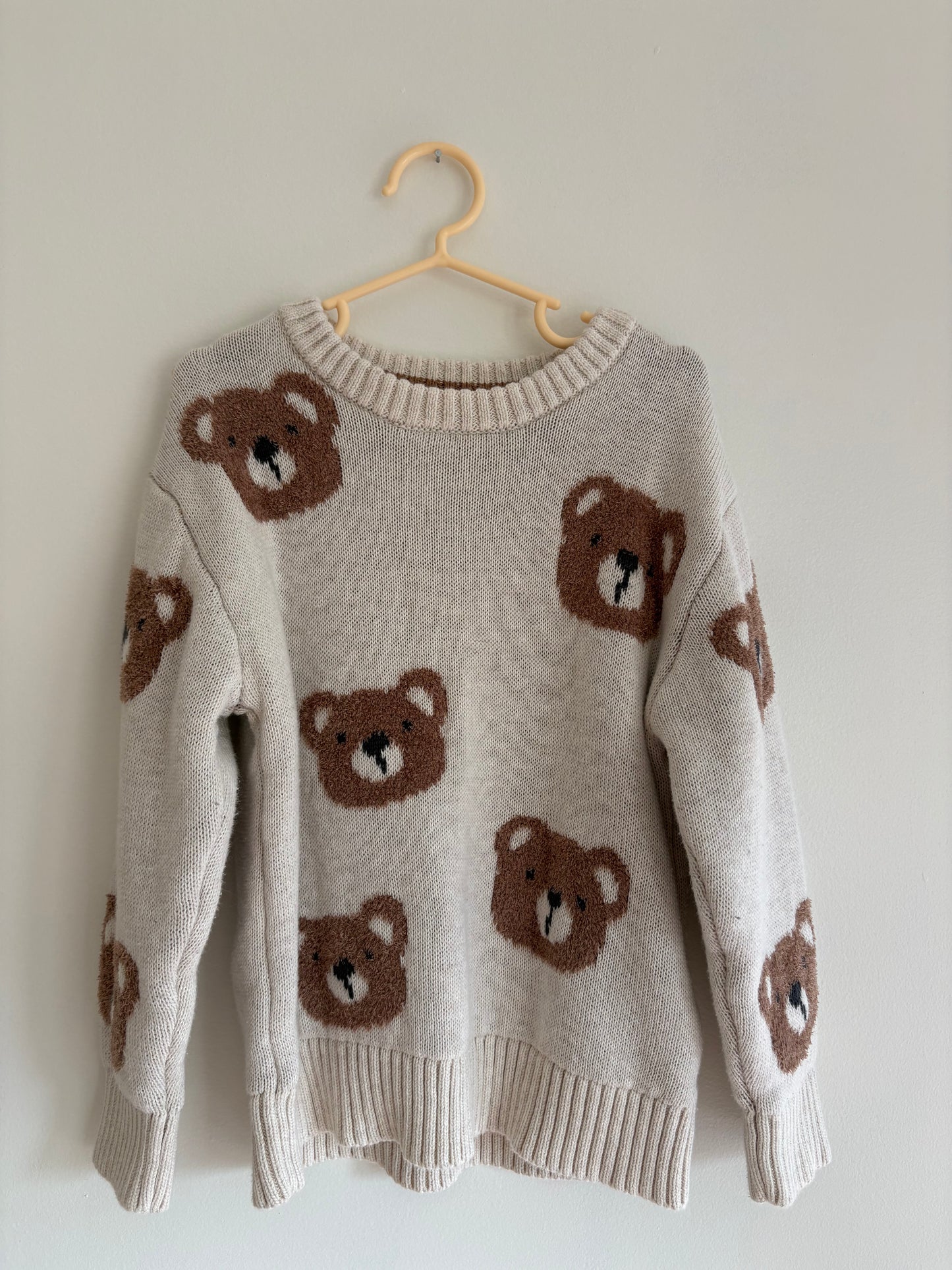 Knit Sweater | Beige Bears Print | 4T