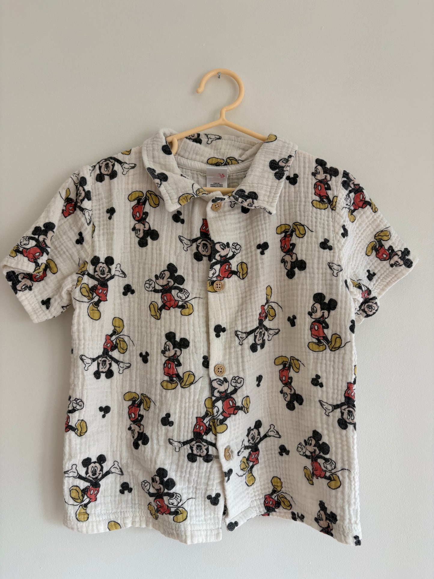 Shirt | Buttoned White Mickey | 4T