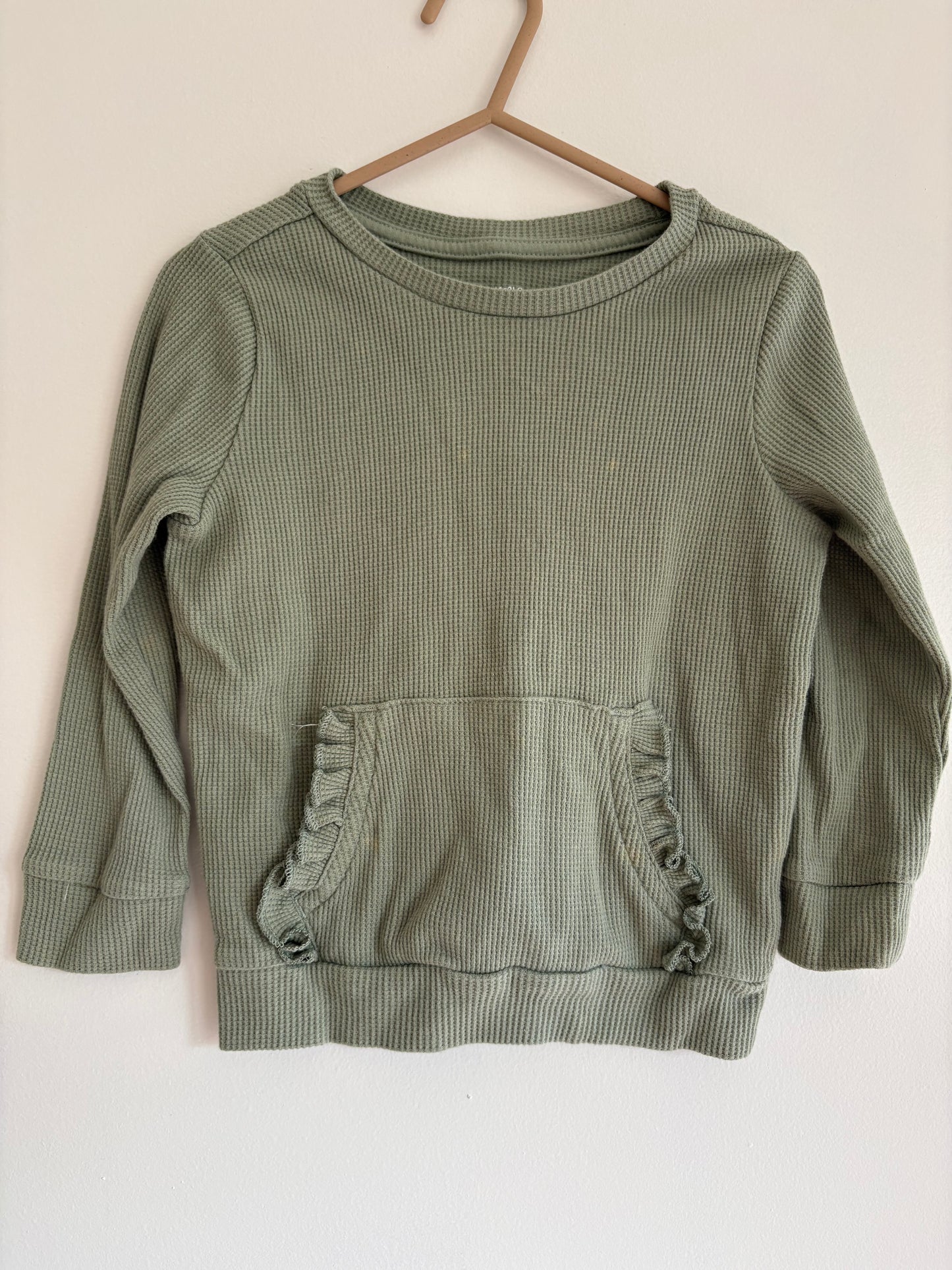 Top + Pants Set | Green Ruffles | 3T