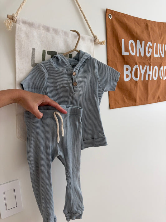 Top + Pants Set | Baby Blue | 18-24M